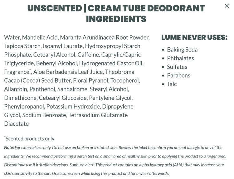 Cream Tube Deodorant | Unscented